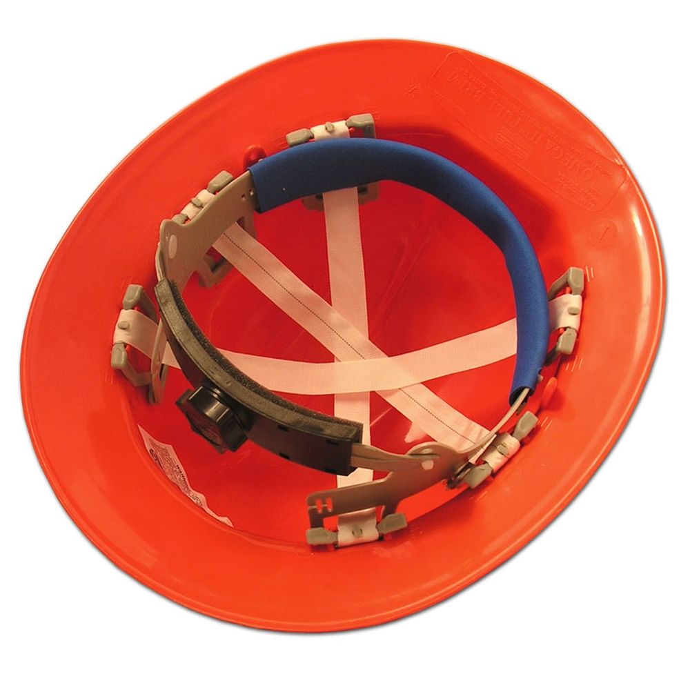 ERB Omega II Full Brim Hard Hat with Ratchet Suspension (Hi-Vis Orange)
