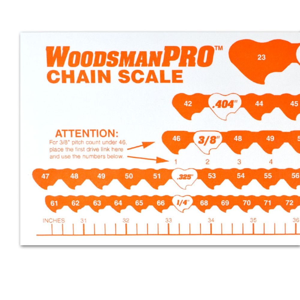 WoodlandPRO Chain Measuring Chart