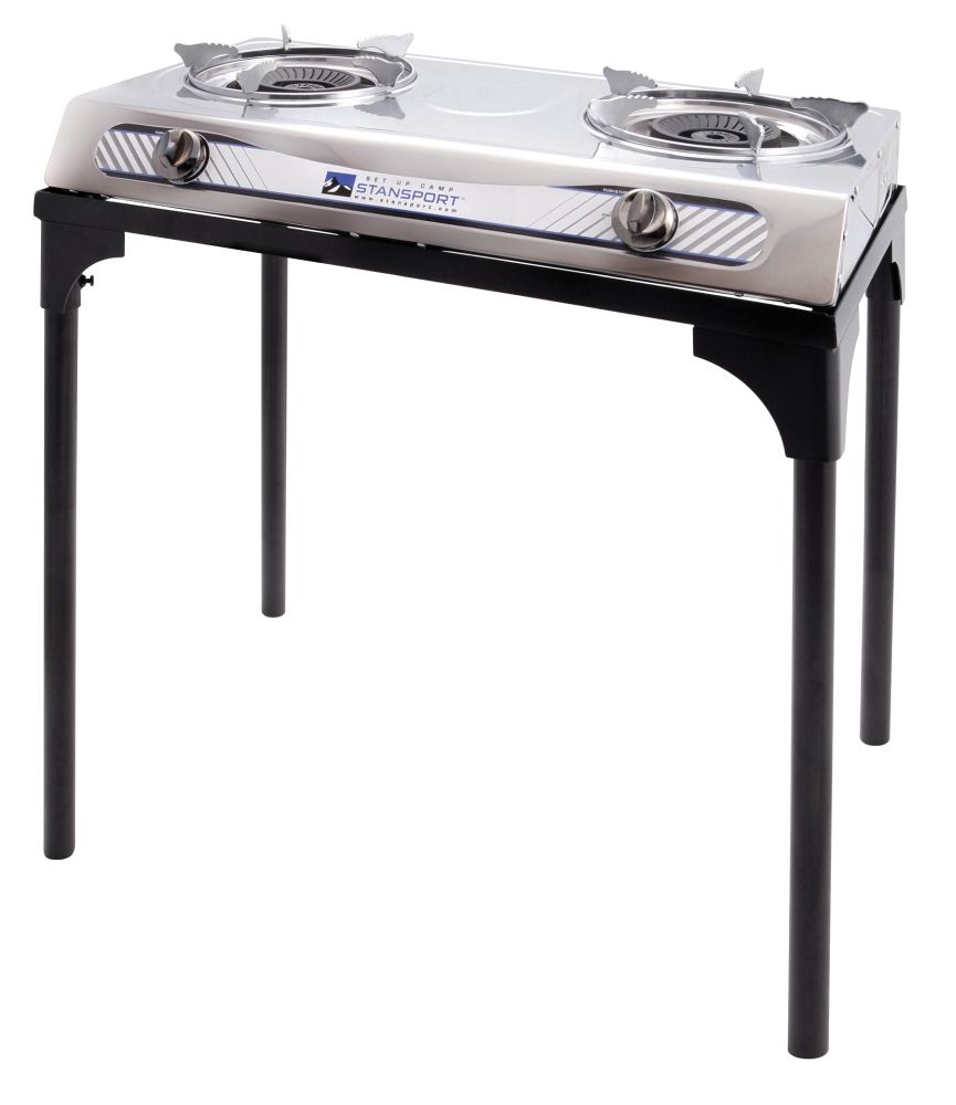 Stainless Steel 2 Burner Stove With Stand
